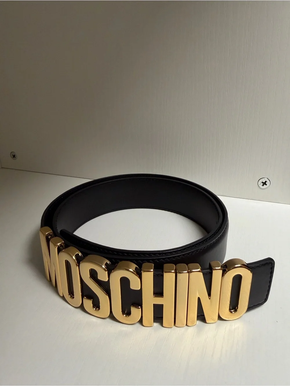 Moschino black leather